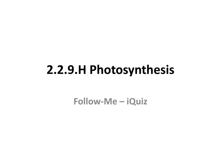 2 2 9 h photosynthesis