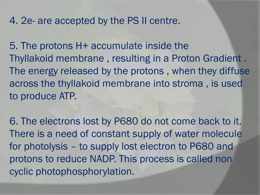 4 2e are accepted by the ps ii centre