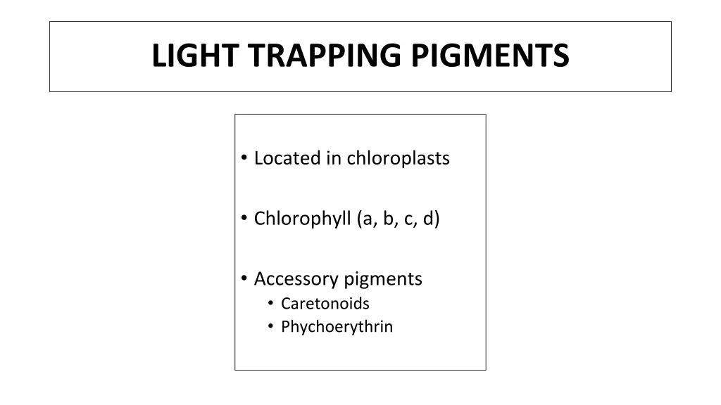 light trapping pigments