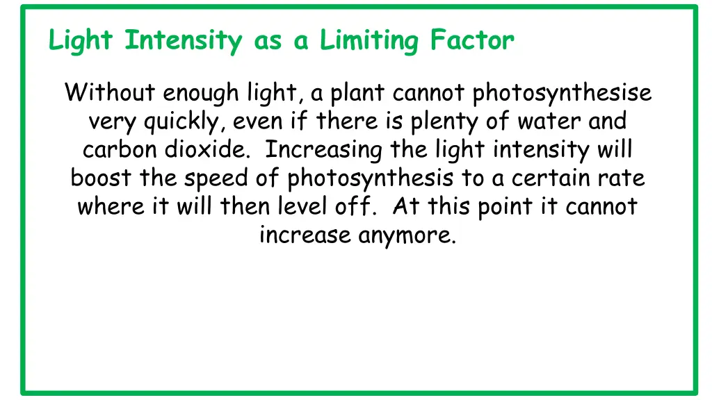 light intensity as a limiting factor 1