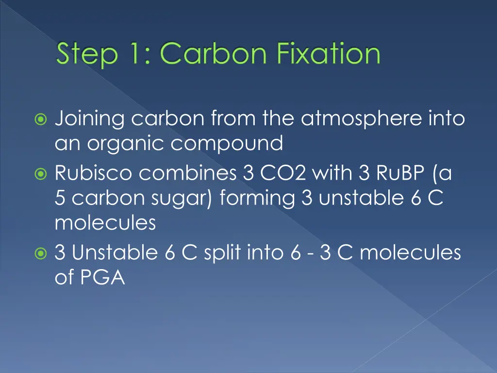 step 1 carbon fixation