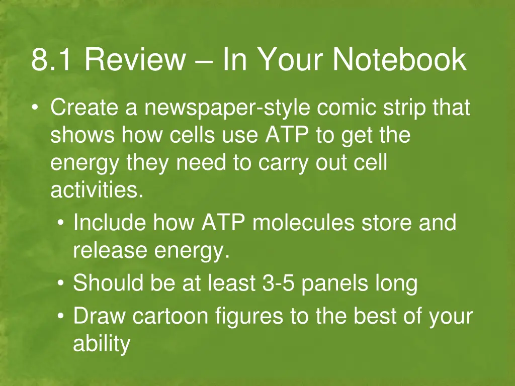 8 1 review in your notebook