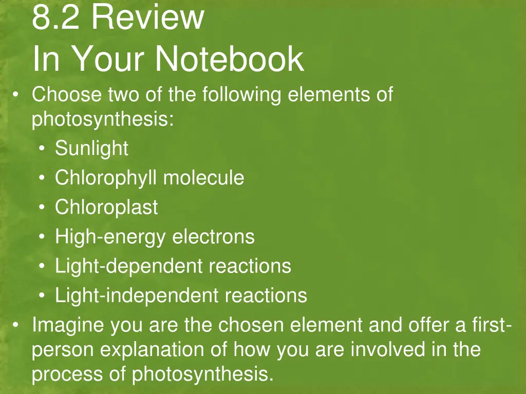 8 2 review in your notebook choose