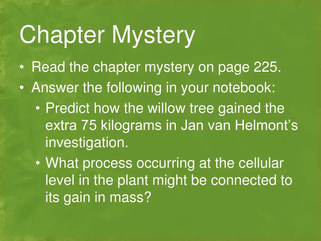 chapter mystery