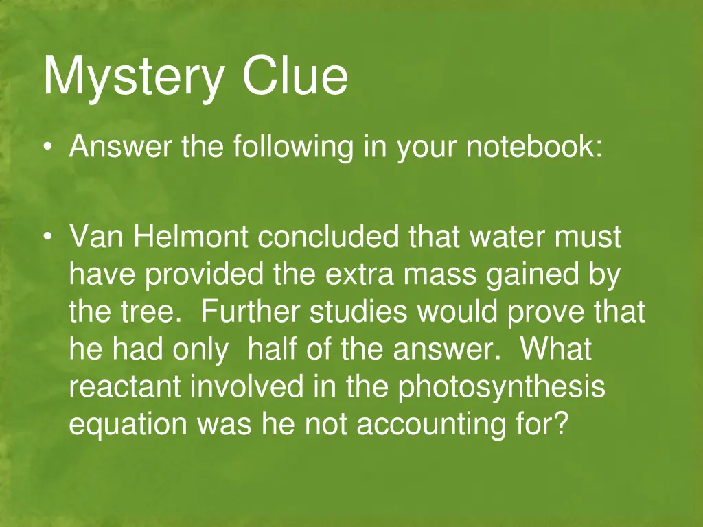 mystery clue