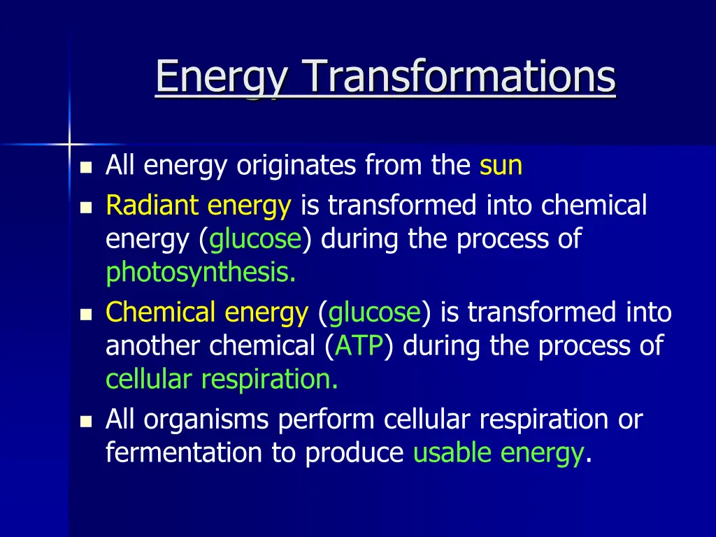 energy transformations