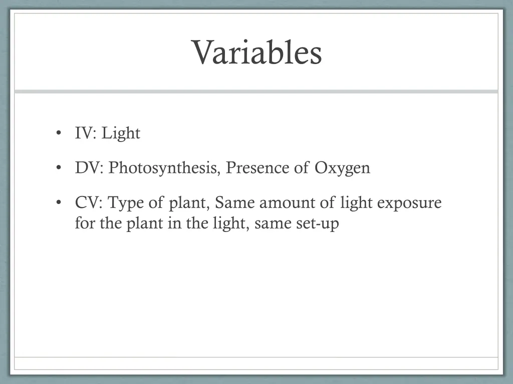 variables