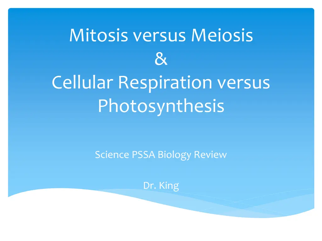 mitosis versus meiosis cellular respiration