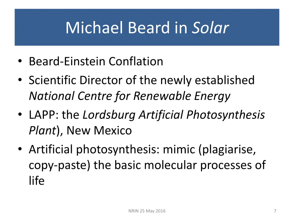 michael beard in solar