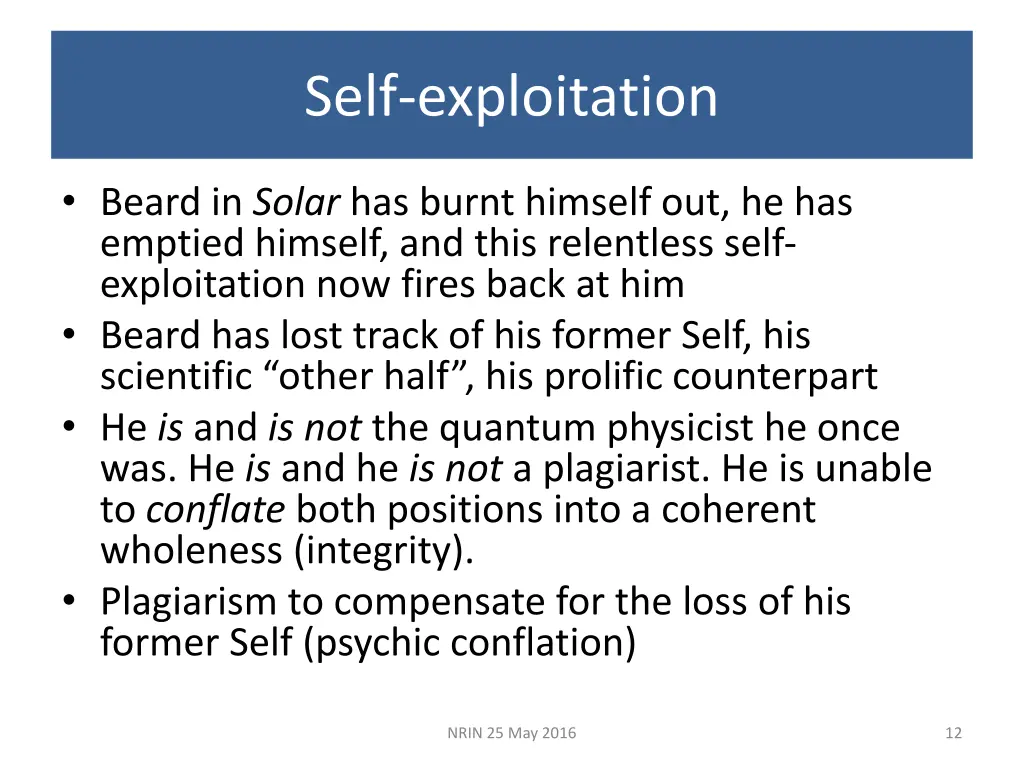 self exploitation