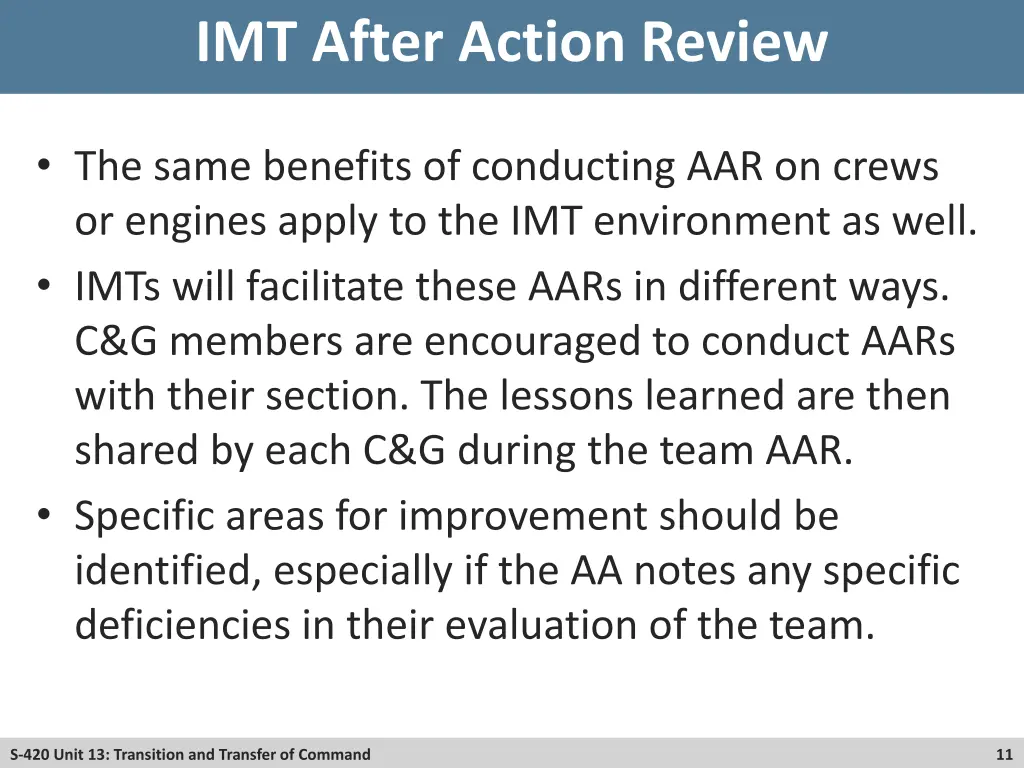 imt after action review