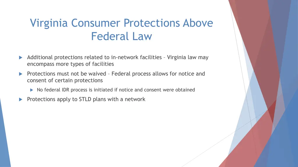 virginia consumer protections above federal law