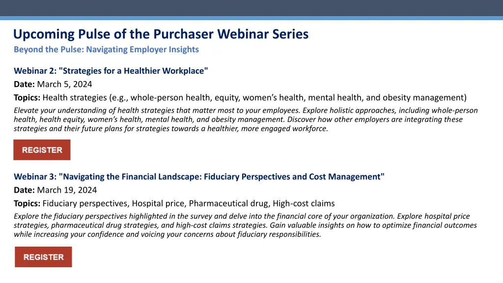 upcoming pulse of the purchaser webinar series