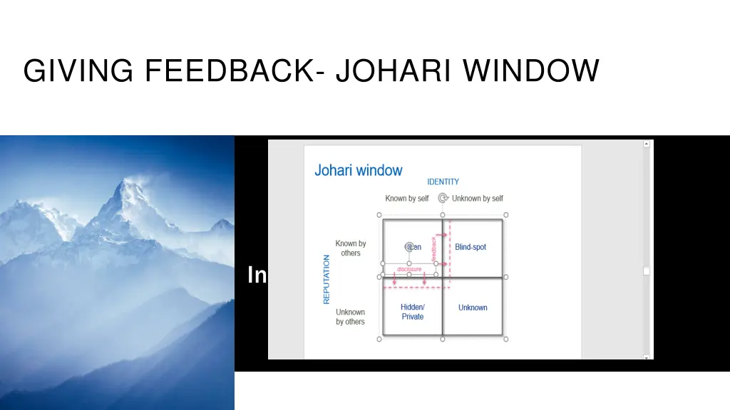 giving feedback johari window