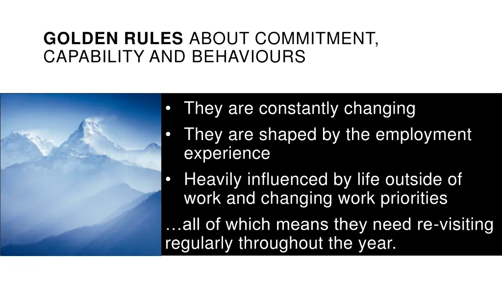 golden rules about commitment capability