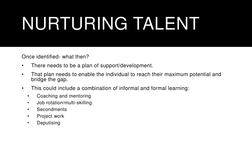 nurturing talent