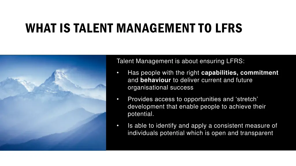 what is talent management to lfrs