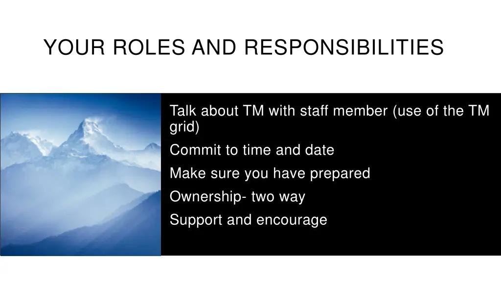 your roles and responsibilities