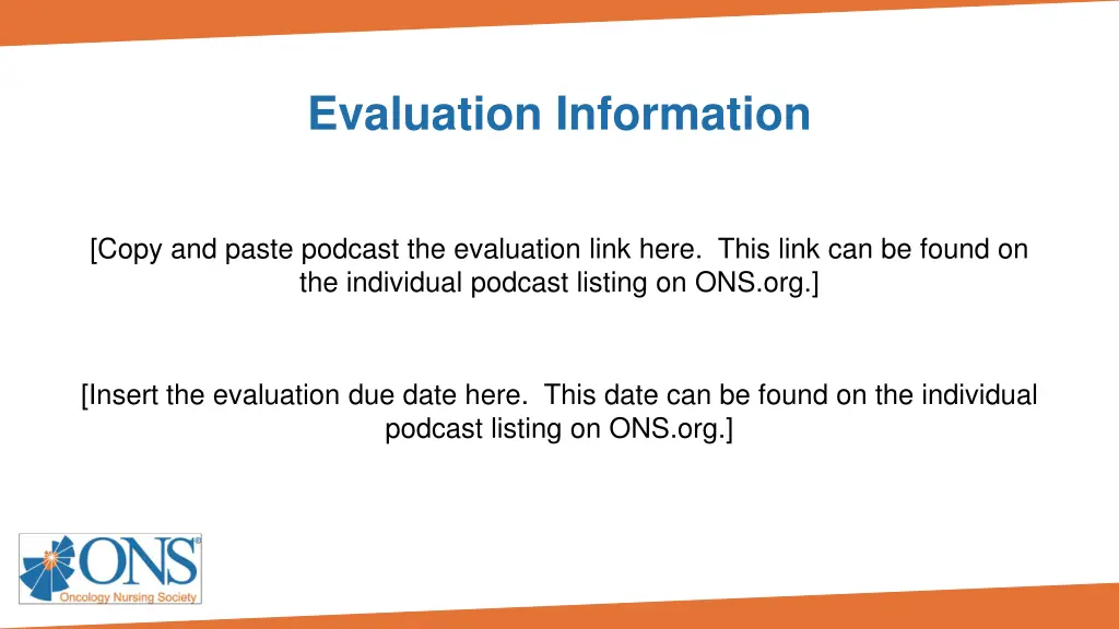 evaluation information