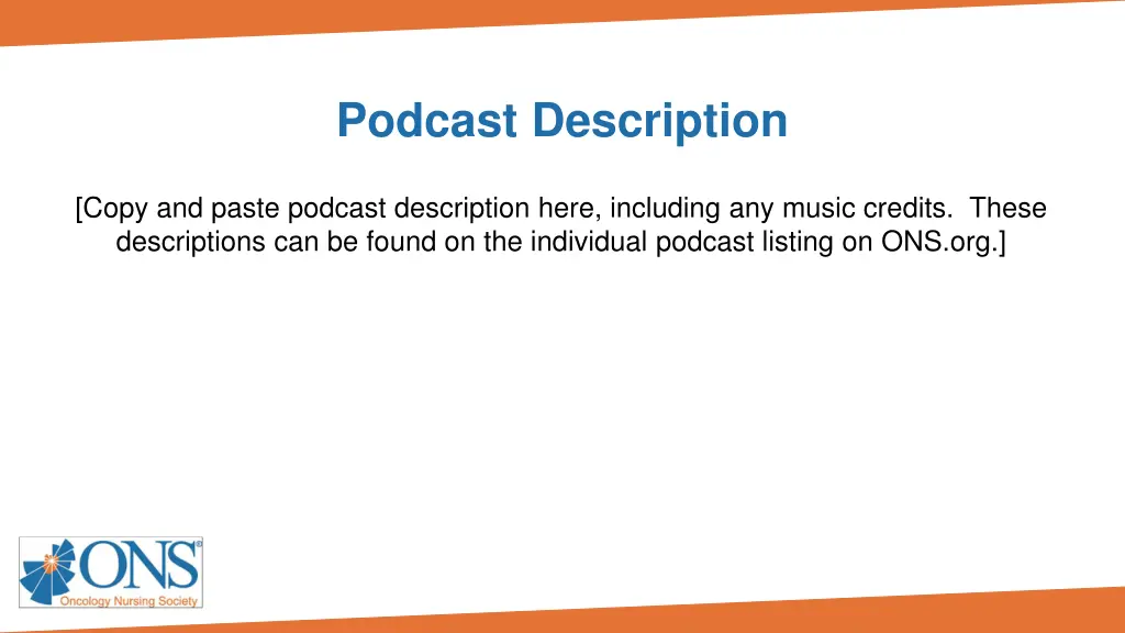 podcast description