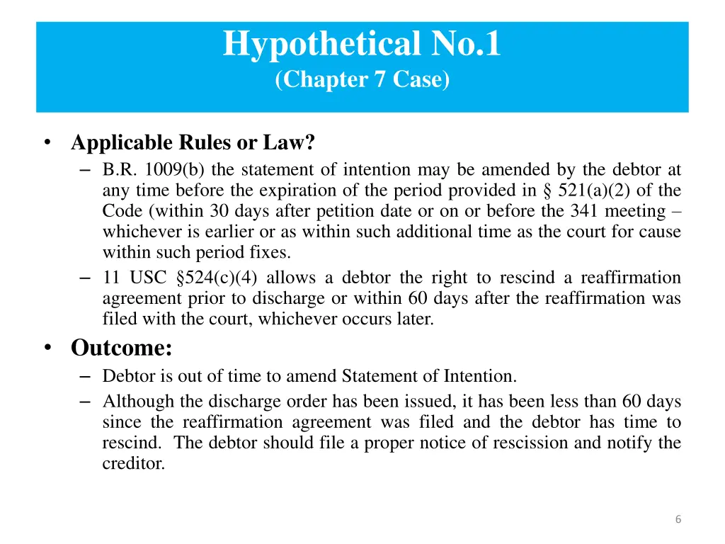 hypothetical no 1 chapter 7 case 1