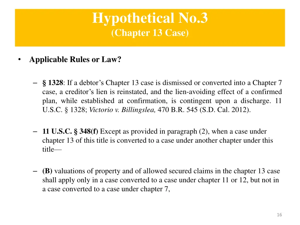 hypothetical no 3 chapter 13 case 1