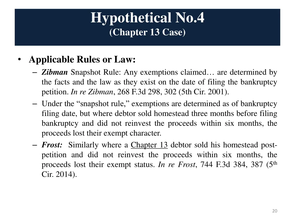 hypothetical no 4 chapter 13 case 1