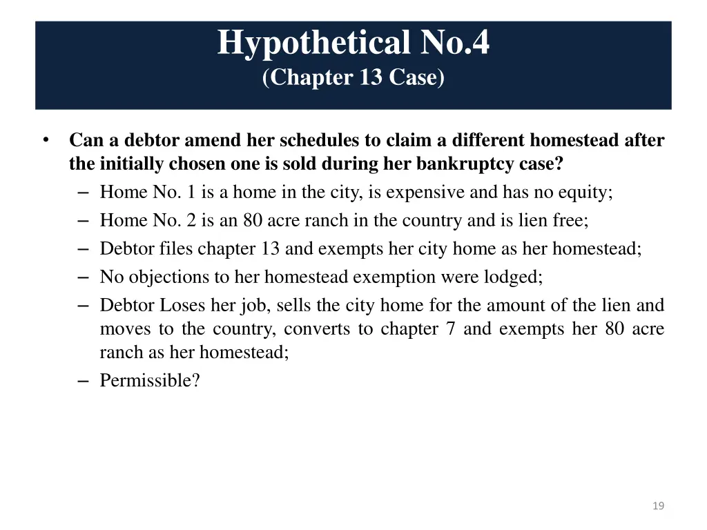 hypothetical no 4 chapter 13 case