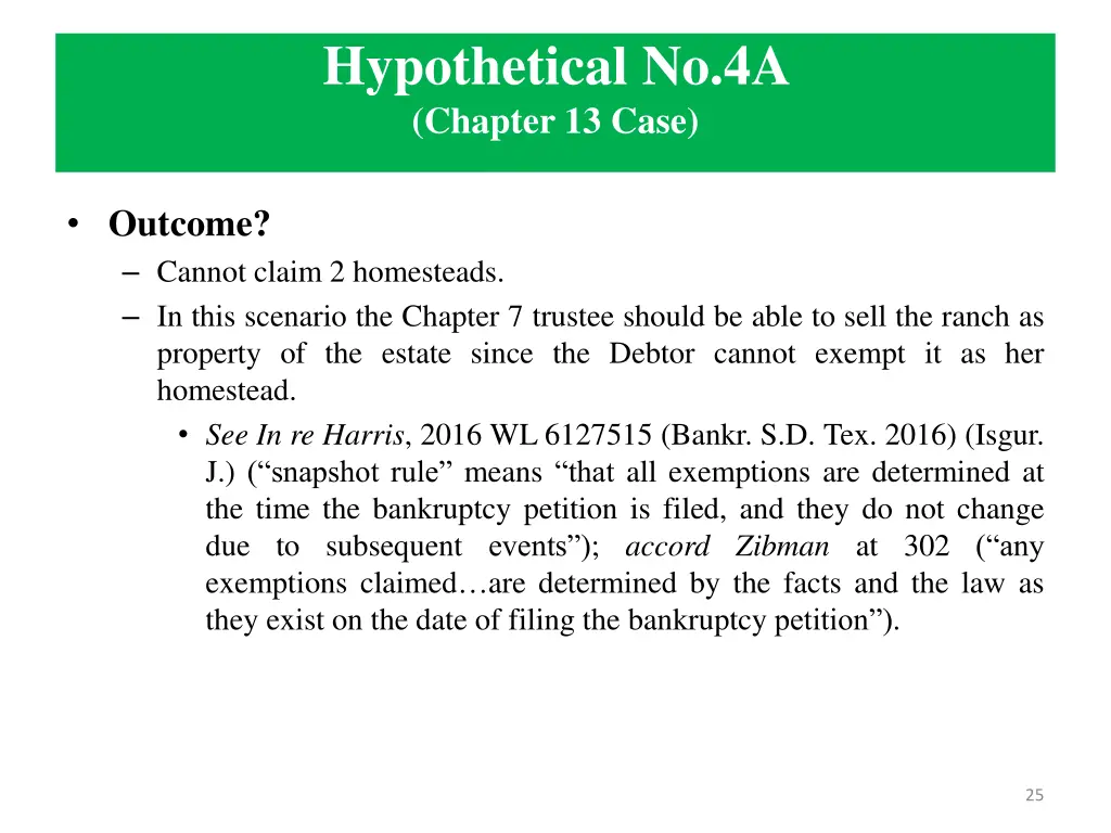 hypothetical no 4a chapter 13 case 1