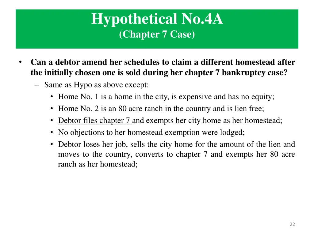 hypothetical no 4a chapter 7 case