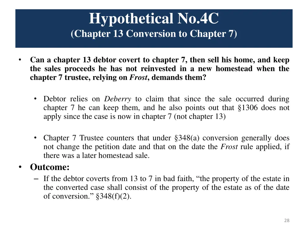 hypothetical no 4c chapter 13 conversion