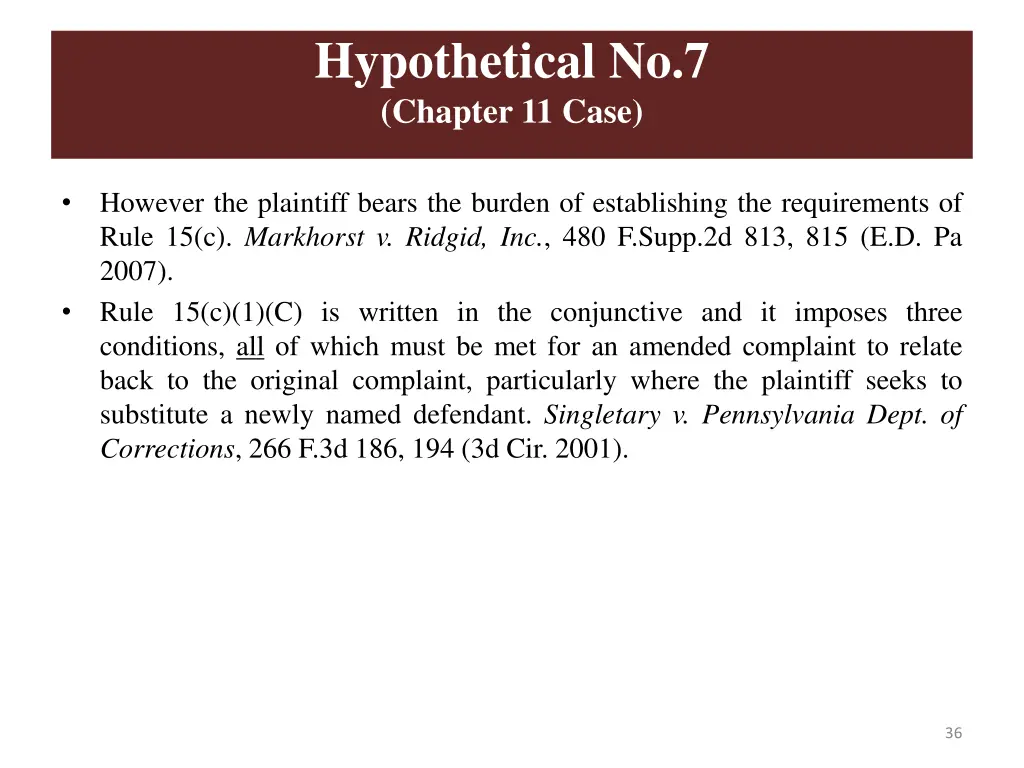 hypothetical no 7 chapter 11 case 3