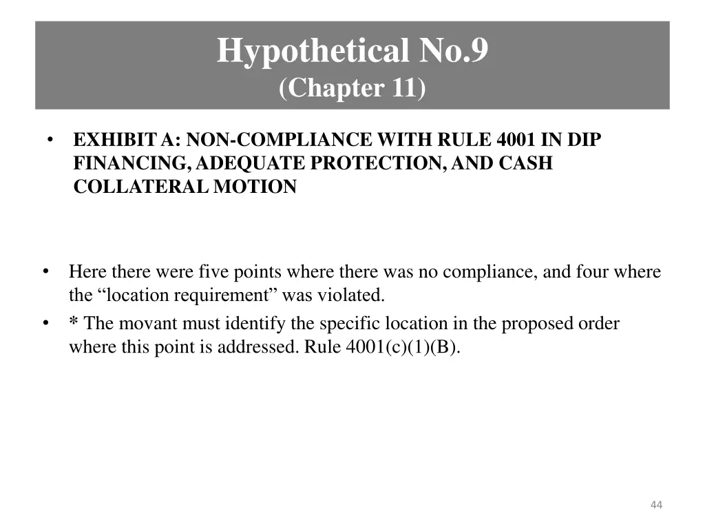 hypothetical no 9 chapter 11 2