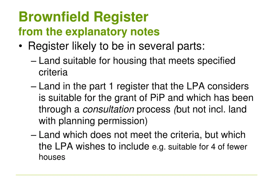 brownfield register from the explanatory notes