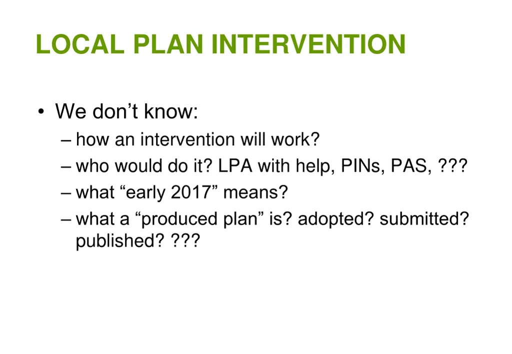 local plan intervention 1