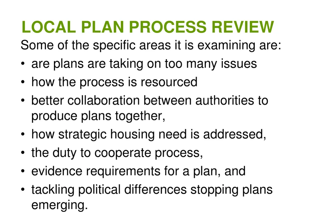 local plan process review some of the specific