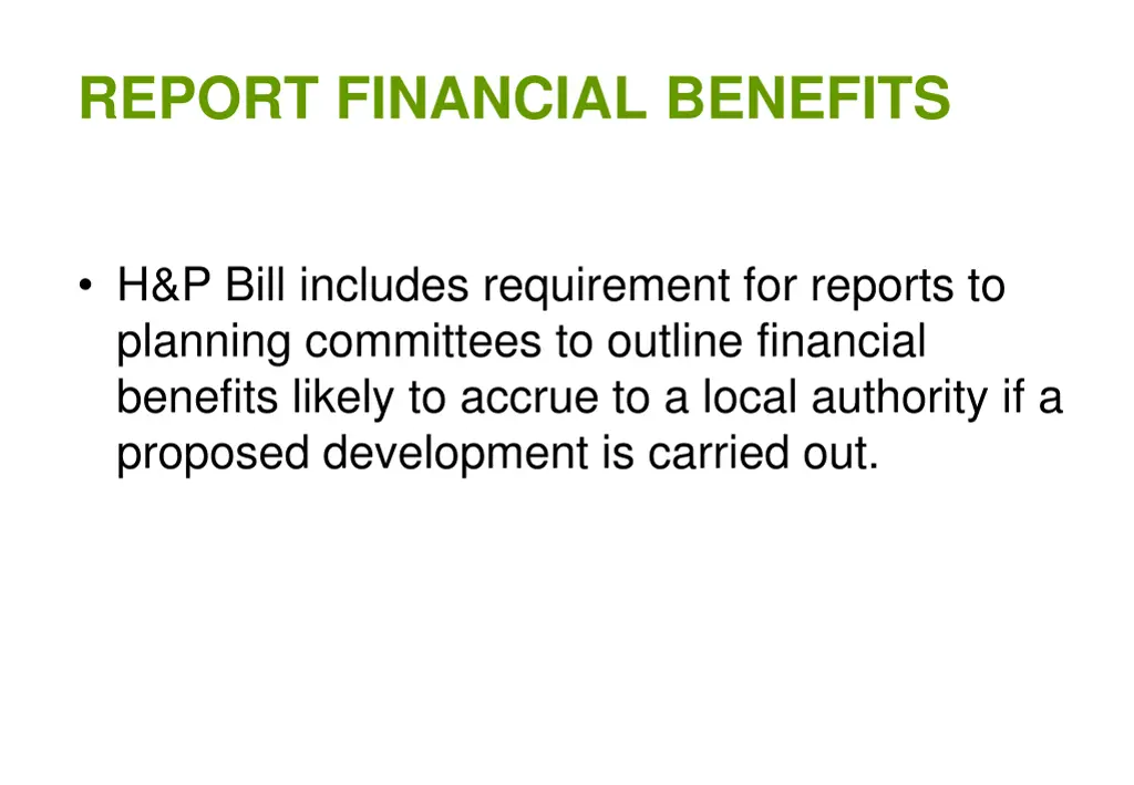 report financial benefits