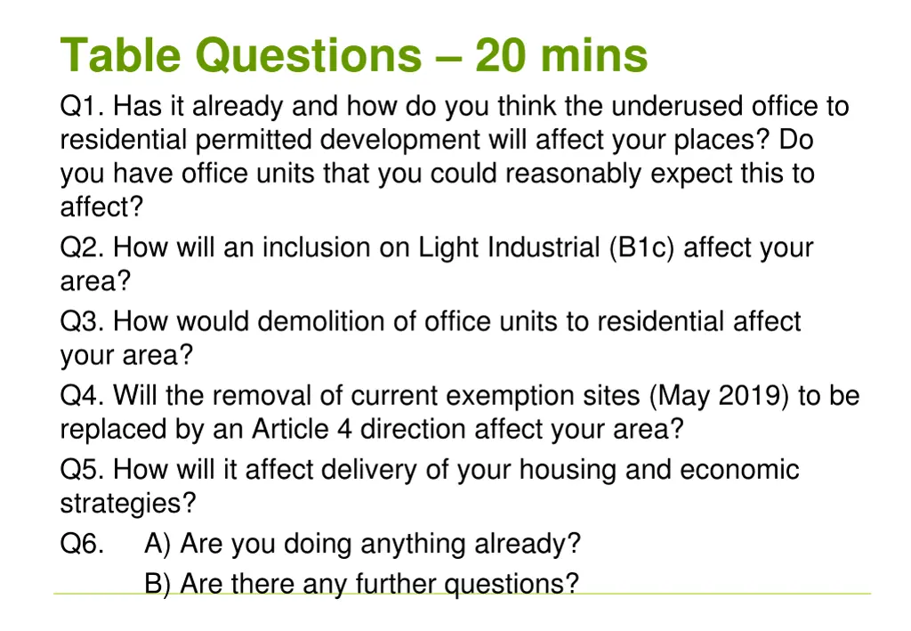 table questions 20 mins q1 has it already