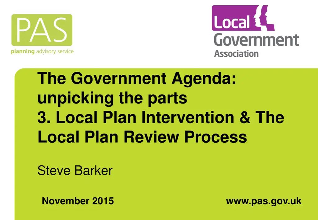 the government agenda unpicking the parts 3 local