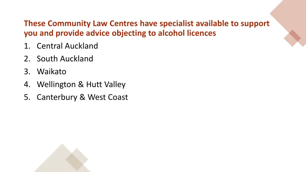 these community law centres have specialist