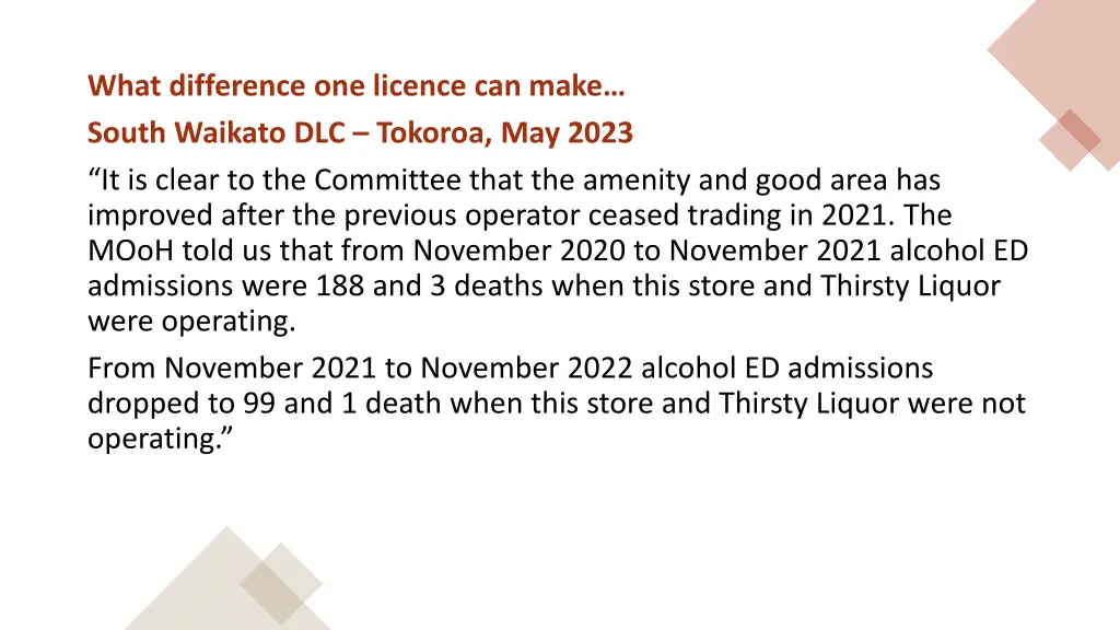 what difference one licence can make south