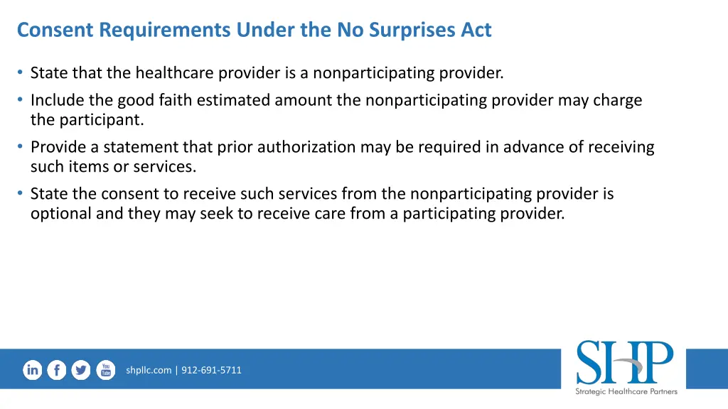 consent requirements under the no surprises act