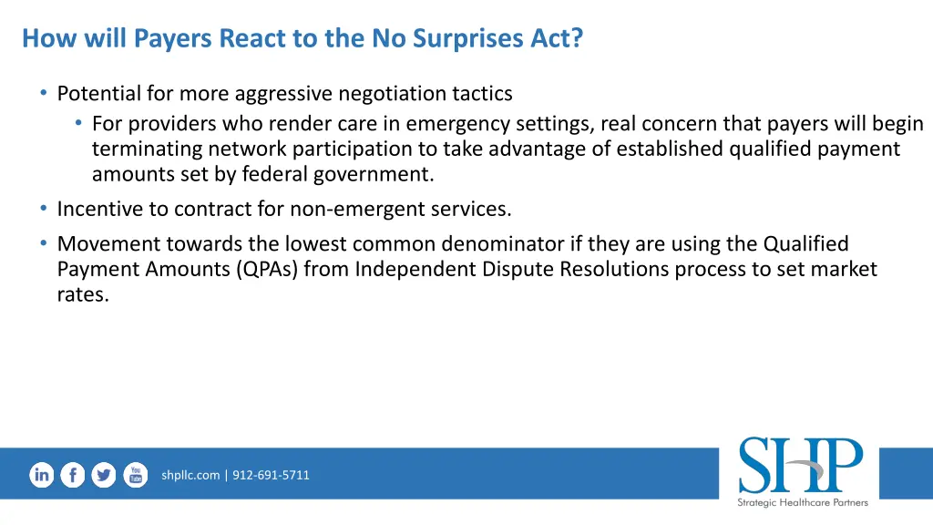 how will payers react to the no surprises act