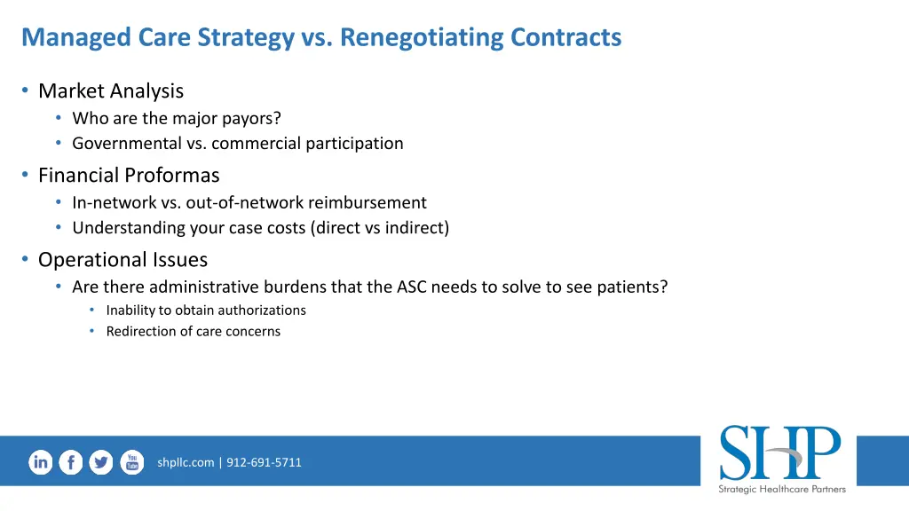 managed care strategy vs renegotiating contracts