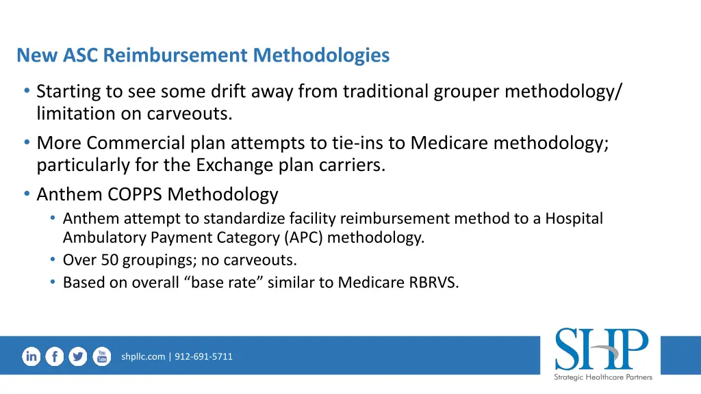 new asc reimbursement methodologies