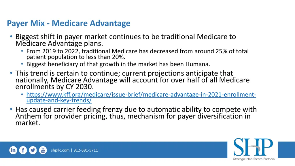 payer mix medicare advantage biggest shift