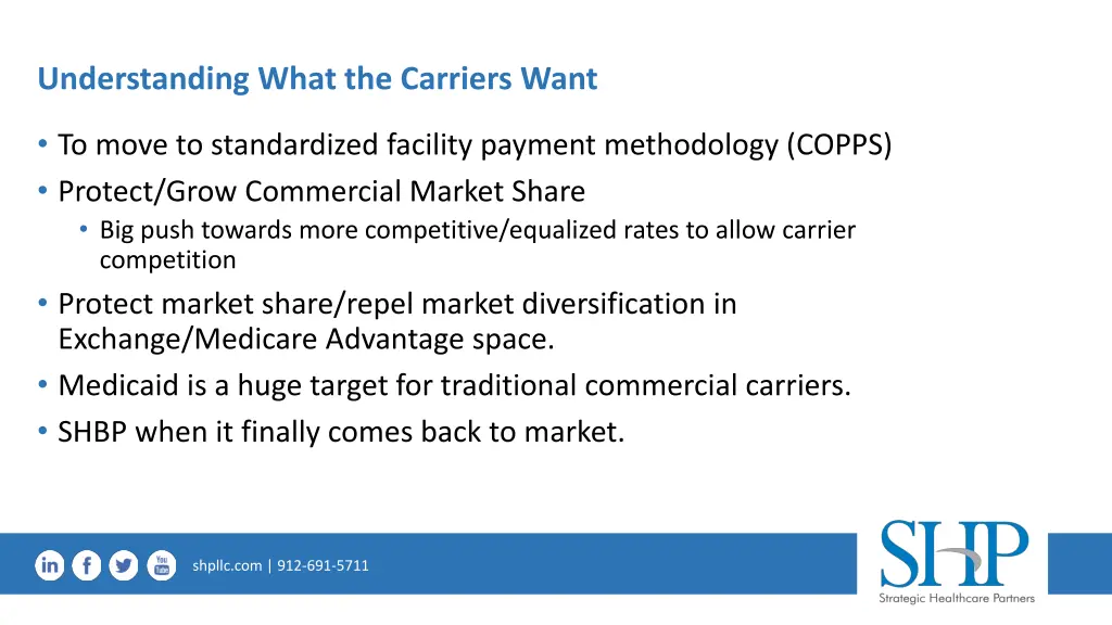 understanding what the carriers want