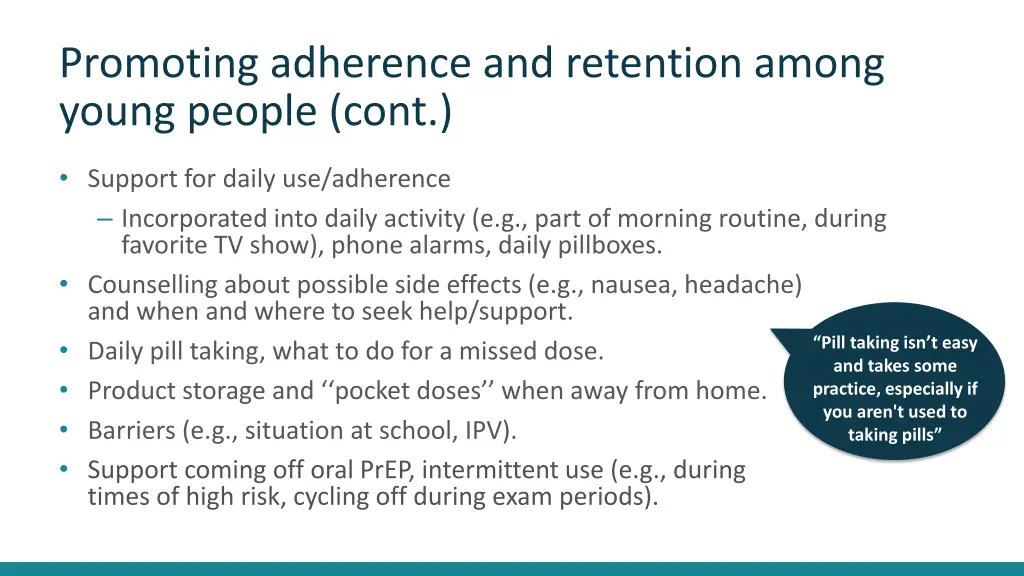 promoting adherence and retention among young 1