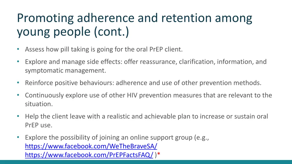 promoting adherence and retention among young 2