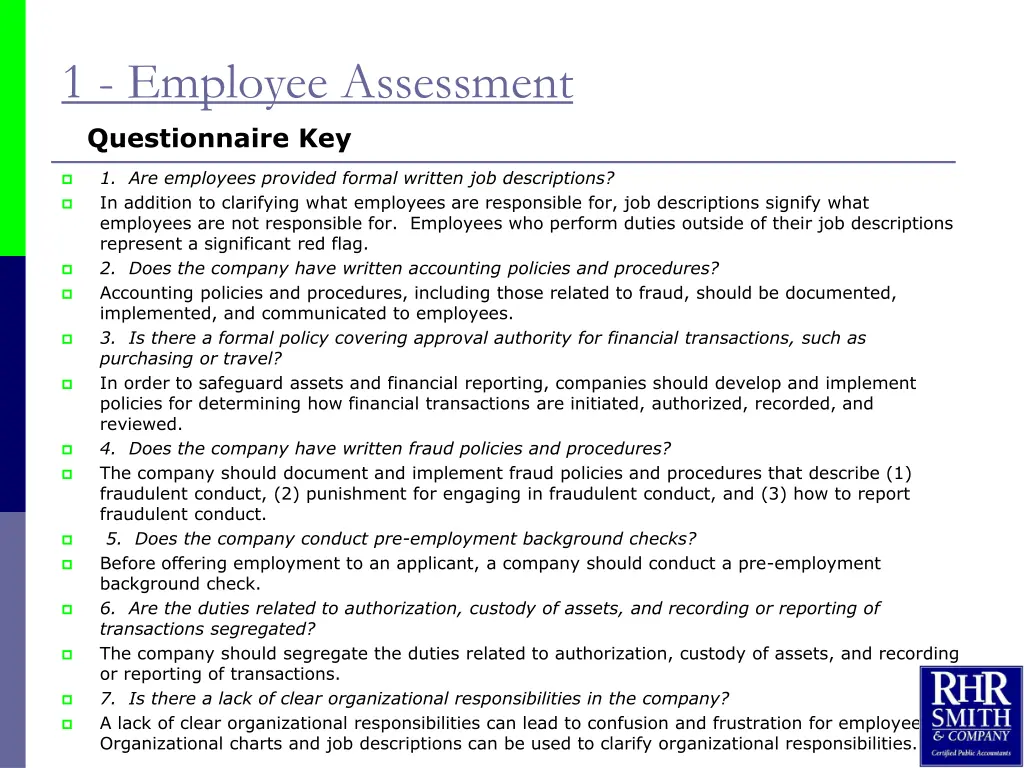 1 employee assessment questionnaire key